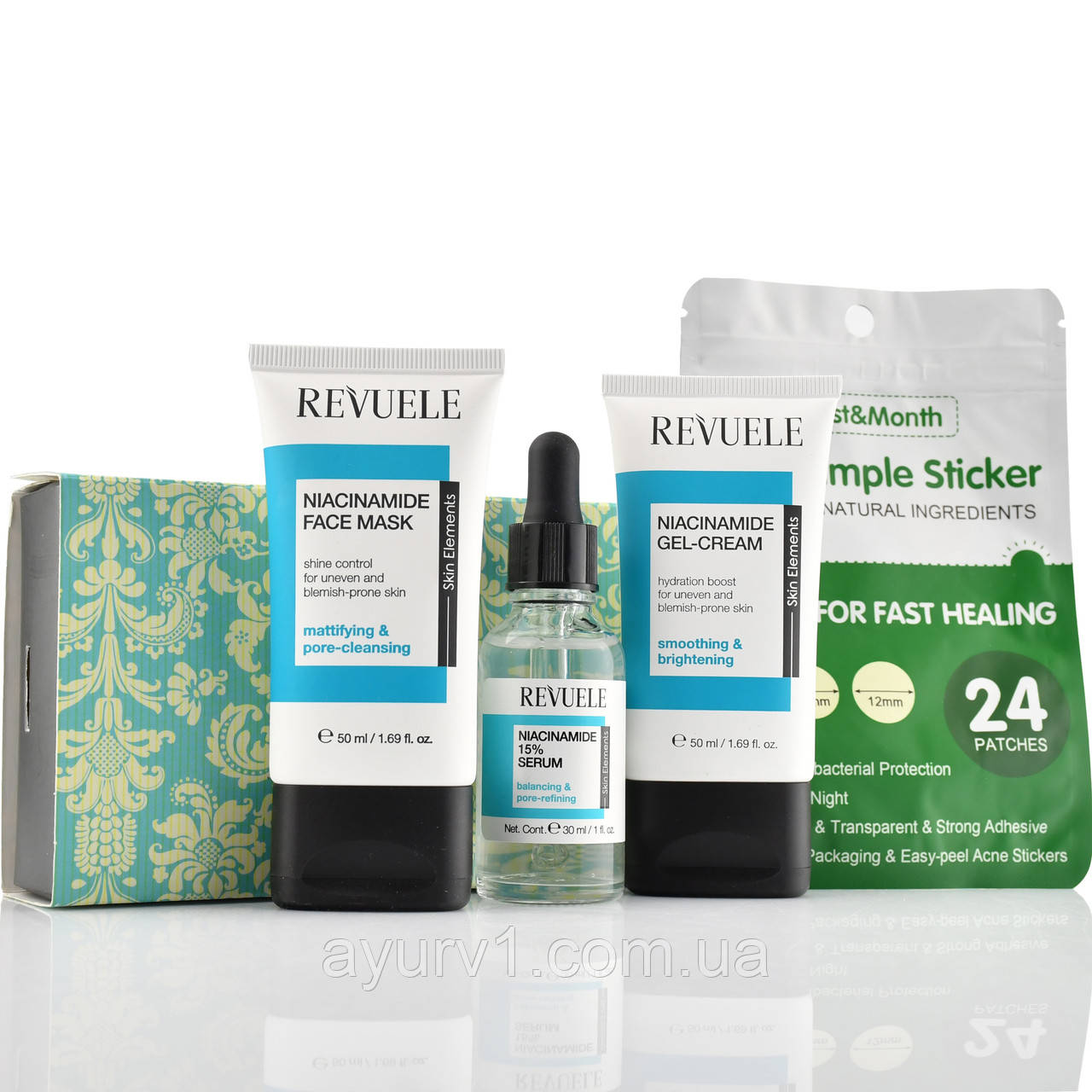 Подарунковий набір для догляду за обличчям Revuele Niacinamide Collection