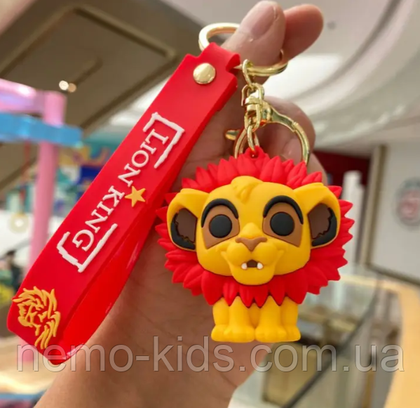 Брелок для рюкзака з персонажем Симба Король Лев, Брелок для ключів силіконовий, Брелоки на сумку, фото 1