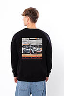 Свитшот Черный С Принтом Базовая Спортивная Кофта Оверсайз Тринитка Мужская Overprnt Salex Світшот Чорний З