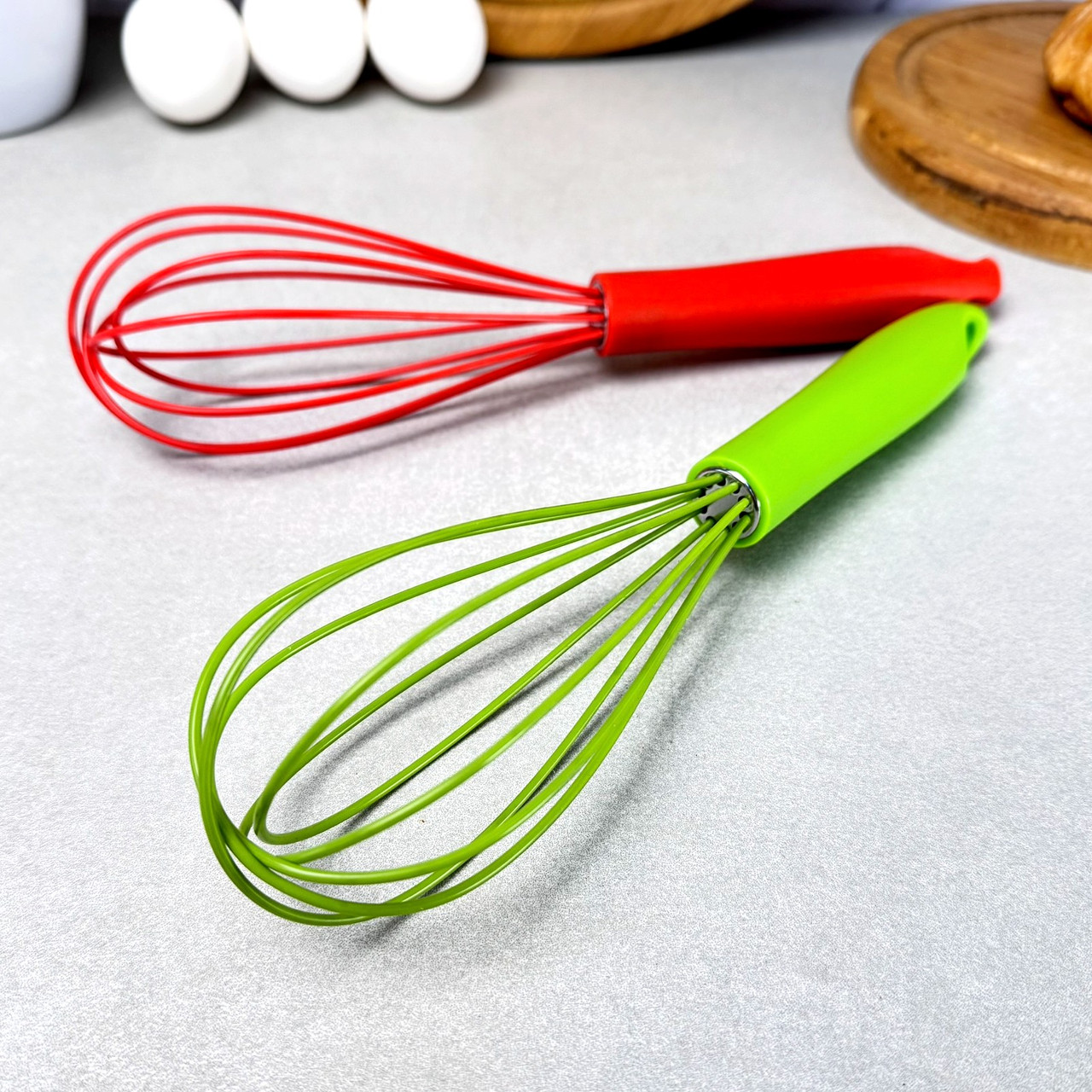 Вінчик кухонний металевий 26 см із пластиковою ручкою Мікс