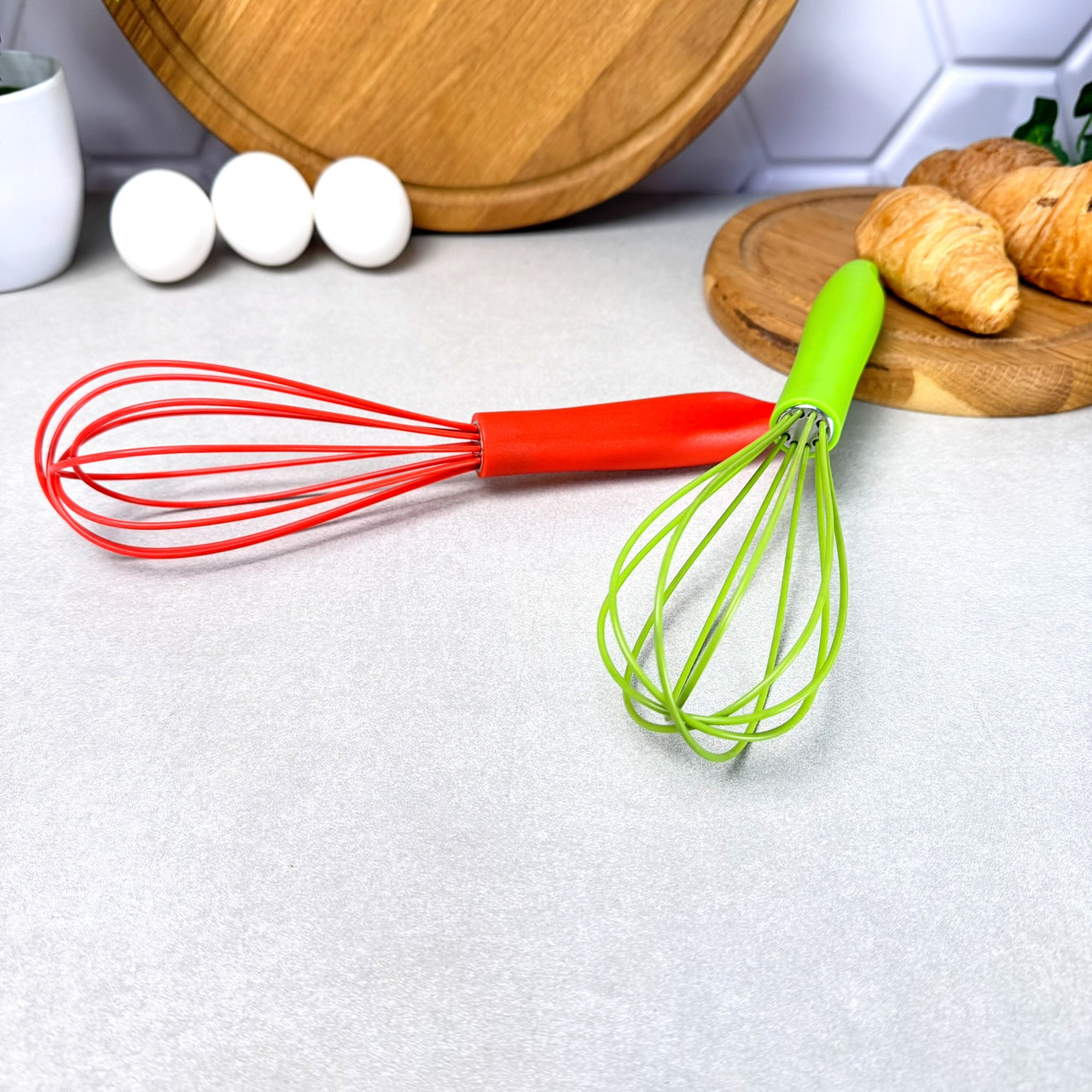 Вінчик кухонний металевий 30 см із пластиковою ручкою Мікс