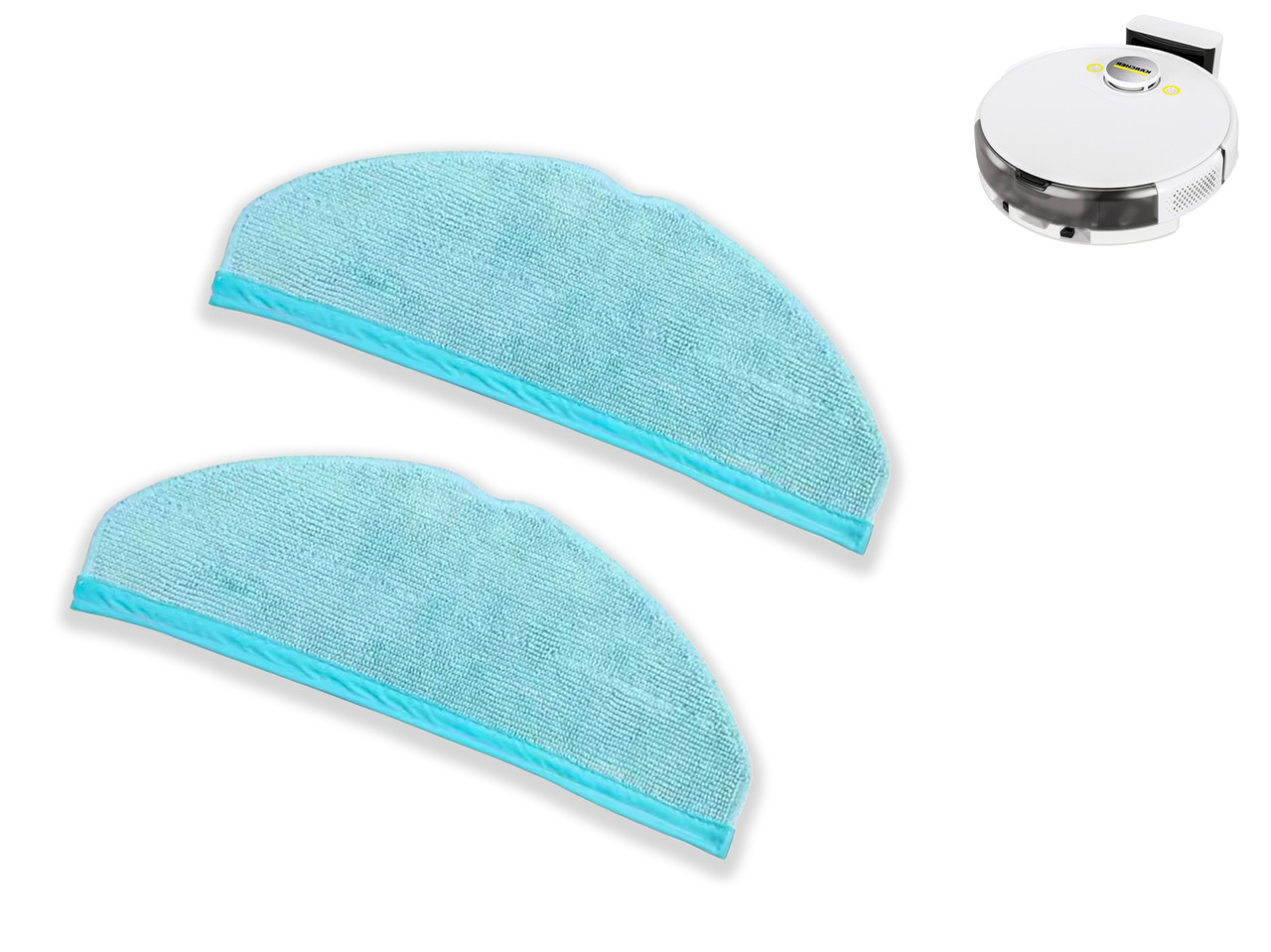 Комплект мікрофібрових серветок (2 шт.) сумісних з роботом-пилососом Karcher RCV 5, фото 1