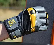 Рукавички для фітнесу MadMax MFG-880 Signature Black/Grey/Yellow XL, фото 2