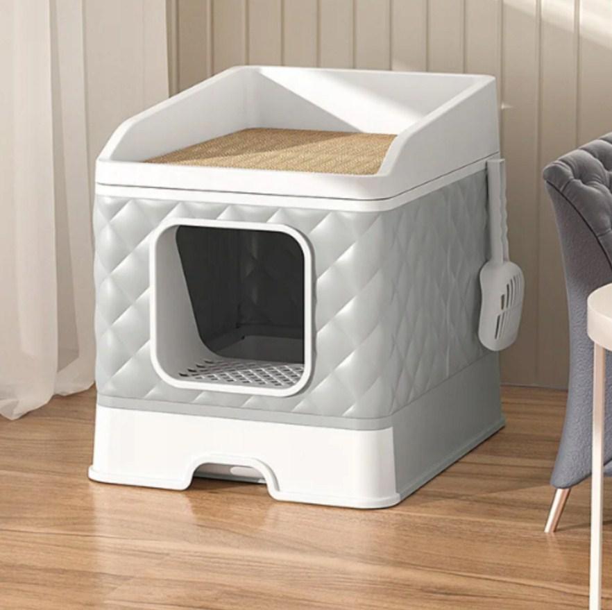 Закритий котячий туалет з лежанкою-дряпкою Z-KT4, фото 1