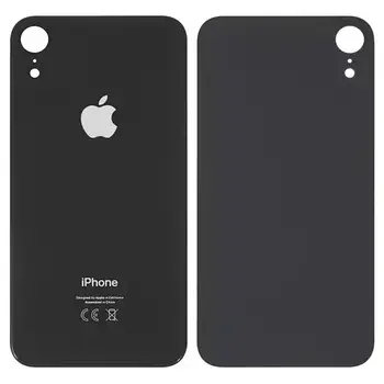 Задня панель корпусу для iPhone XR, чорна, не потрібно знімати скло камери, big hole