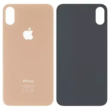 Задня панель корпусу для iPhone XS, золотиста, не потрібно знімати скло камери, big hole