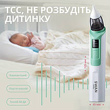 Аспіратор соплевідсмоктувач електричний Swan Baby NoseCare PS-06 потужний назальні аспіратори 6 режимів білий, фото 5