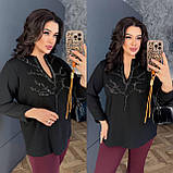 Жіноча стильна блуза великого розміру новинка 2025, фото 3