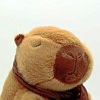 М'яка іграшка Yi wu jiayu «Капібара» (32 см) коричнева, у шарфику M18001, фото 3