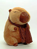 М'яка іграшка Yi wu jiayu «Капібара» (32 см) коричнева, у шарфику M18001, фото 6