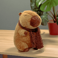 М'яка іграшка Yi wu jiayu «Капібара» (32 см) коричнева, у шарфику M18001, фото 2