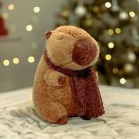 М'яка іграшка Yi wu jiayu «Капібара» (32 см) коричнева, у шарфику M18001, фото 4