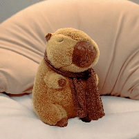 М'яка іграшка Yi wu jiayu «Капібара» (32 см) коричнева, у шарфику M18001, фото 5