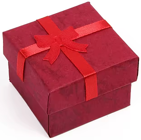 Подарункова коробочка для каблучки 4x4 см красива червона квадратна упаковка для кільця