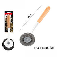 Щітка для посуду зі знімною металевою насадкою L 27 cм Вуд (шт) Empire 1451