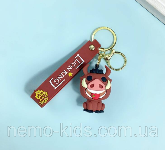 Брелок на рюкзак ключі Пумба Король Лев, Силіконовий брелок на подарунок, Брелоки фігурні, фото 1