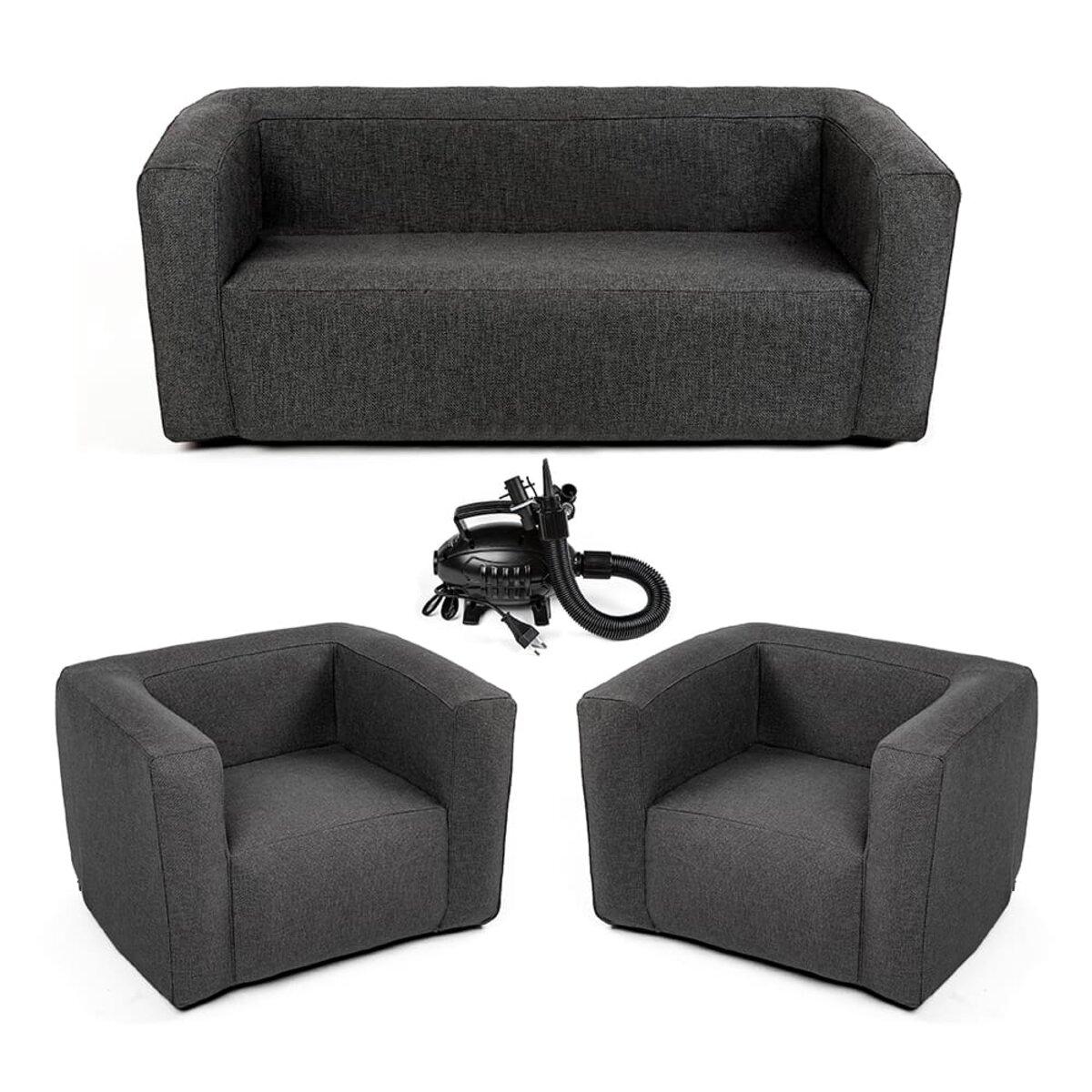 Комплект надувних меблів диван + 2 крісла сірий SW-00002659, фото 1