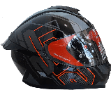 Мотошолом FF802 Flash Galaxy Black Orange, фото 3