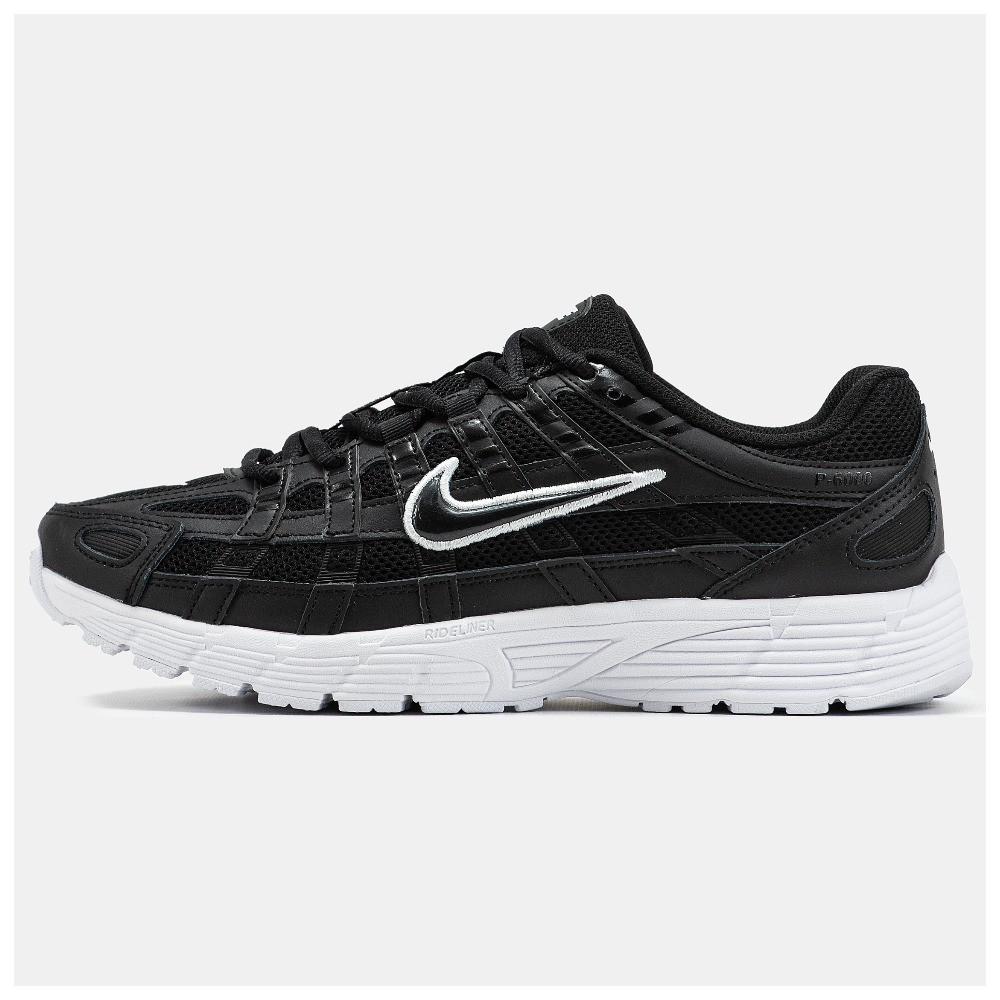 Чоловічі кросівки Nike P-6000 Black White, чорно-білі шкіряні кросівки найк P-6000