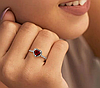 Срібна каблучка в стилі PANDORA "Червоне Серце" 925 проба №6 16,5 кільце з червоним сердечком ПАНДОРА, фото 7