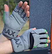 Рукавички для фітнесу MadMax MFG-860 Wild Grey/Green M, фото 3
