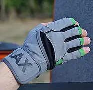 Рукавички для фітнесу MadMax MFG-860 Wild Grey/Green M, фото 5
