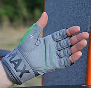 Рукавички для фітнесу MadMax MFG-860 Wild Grey/Green M, фото 6