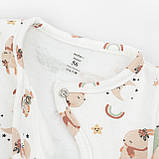 Чоловічок для немовлят з начосом діагональна застібка Bunnies, фото 3