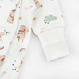 Чоловічок для немовлят з начосом діагональна застібка Bunnies, фото 4