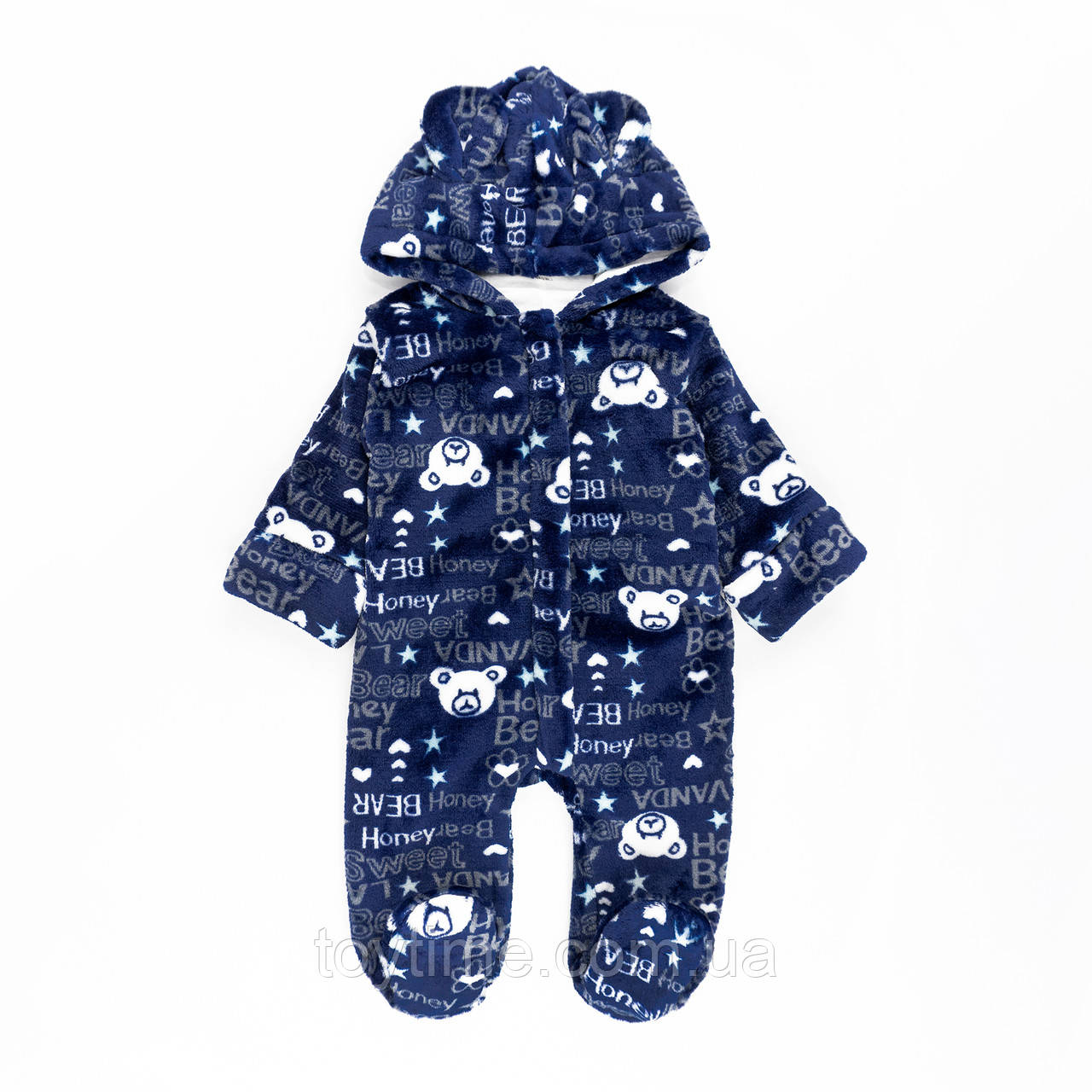 Комбінезон дитячий теплий на блискавці з капюшоном Honey Bear, фото 1