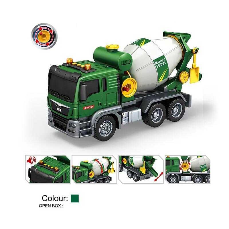 Спецтехніка 666-52 T (18) “Бетономішалка”, інерція, звуки, підсвічування, гумові шини, рухливі елементи, в