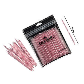 Багаторазові пластикові (апельсинові) палички Дизайнер для кутикули, 10 см., 100 шт./уп., Рожевий