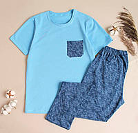 Натуральна, якісна чоловіча піжама в стильному кольорі