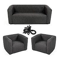 Комплект надувних меблів диван і 2 крісла Сірий SW-00002659