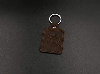 Брелок шкіряний. Toyota. 43x65мм. Колір Коричневий.