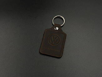 Брелок шкіряний. Volkswagen. 43x65мм. Колір Коричневий.
