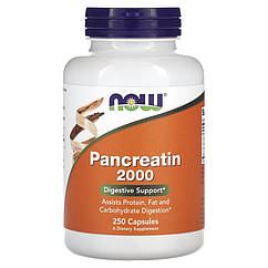 Панкреатин 2000 (10X - 200 мг) / Pancreatin 2000 (10X - 200 мг), Now Foods, 200 мг, 100 капсул 250 шт.