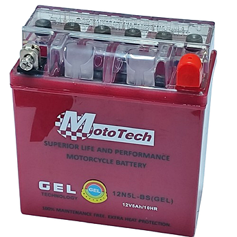 Акумулятор 12V 5Ah-12N5L-BS (GEL) ACTIVE MotoTech високий. 2024 рік