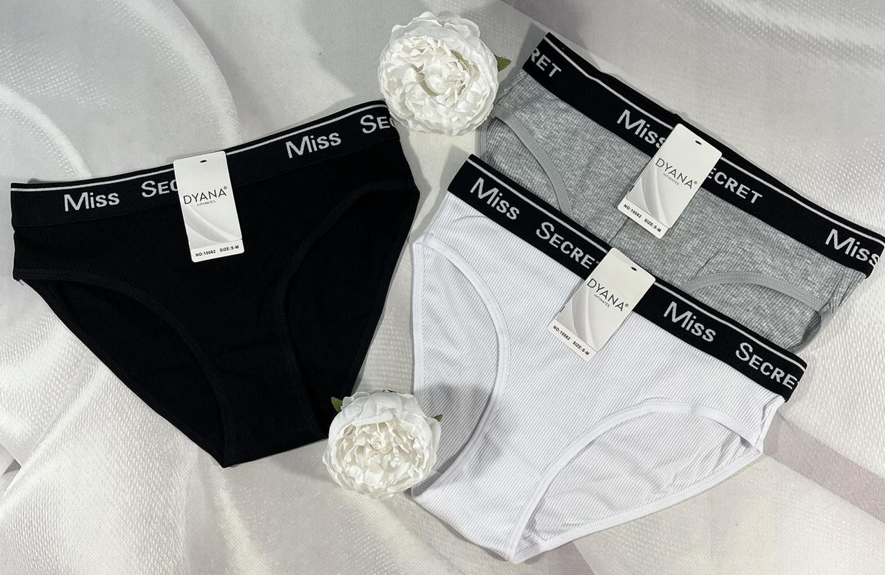 Трусики жіночі Dyana 95% cotton рубчик  Розмір 44-46,46-48