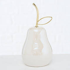 Декоративна Груша біла кераміка h13 см Гранд Презент 2005553