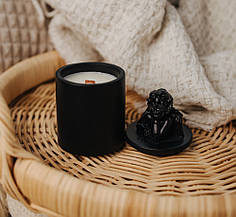 Аромасвічка CUPID SANTAL BLACK 100% WOOD WAX 165g 35h Гранд Презент NAC 1036BL