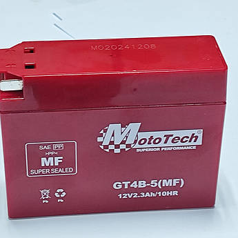Акумулятор 12V 2.3Ah на скутер Suzuki GT4B-5 (GEL) 2024 рік MotoTech