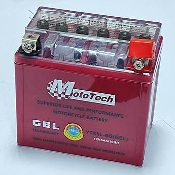 Акумулятор 12V 5Ah MotoTech UTX5L-BS (GEL) 2024 рік низький