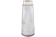 Ваза скляна Grace прозора із золотом 30 см Гранд Презент 591-340