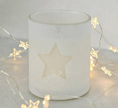 Аромасвічка з соєвого воску біла ЛЕЙЛА - ЧАЙ ДЛЯ СПА з дерев'яним гнотом 170g 35h Гранд Презент NAC 1117