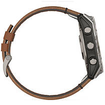 Garmin Fenix 8 смарт-годинник Amoled 51 мм Sapphire Titanium with Chestnut Leather Band 010-02905-40, фото 6