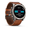 Garmin Fenix 8 смарт-годинник Amoled 51 мм Sapphire Titanium with Chestnut Leather Band 010-02905-40, фото 8