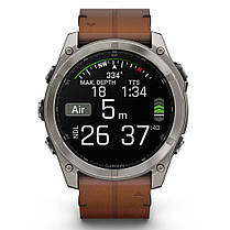 Garmin Fenix 8 смарт-годинник Amoled 51 мм Sapphire Titanium with Chestnut Leather Band 010-02905-40, фото 5