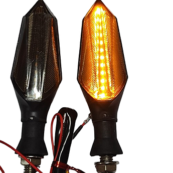 Поворотники на мотоцикл, мопед, скутер, електровелосипед LED (KC-038) ДИНАМІЧНІ (ЖОВТИЙ)