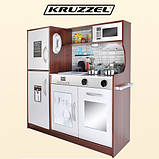 Кухня дитяча дерев'яна Kruzzel 22114 світло + аксесуари КОРИЧНЕВА, фото 3